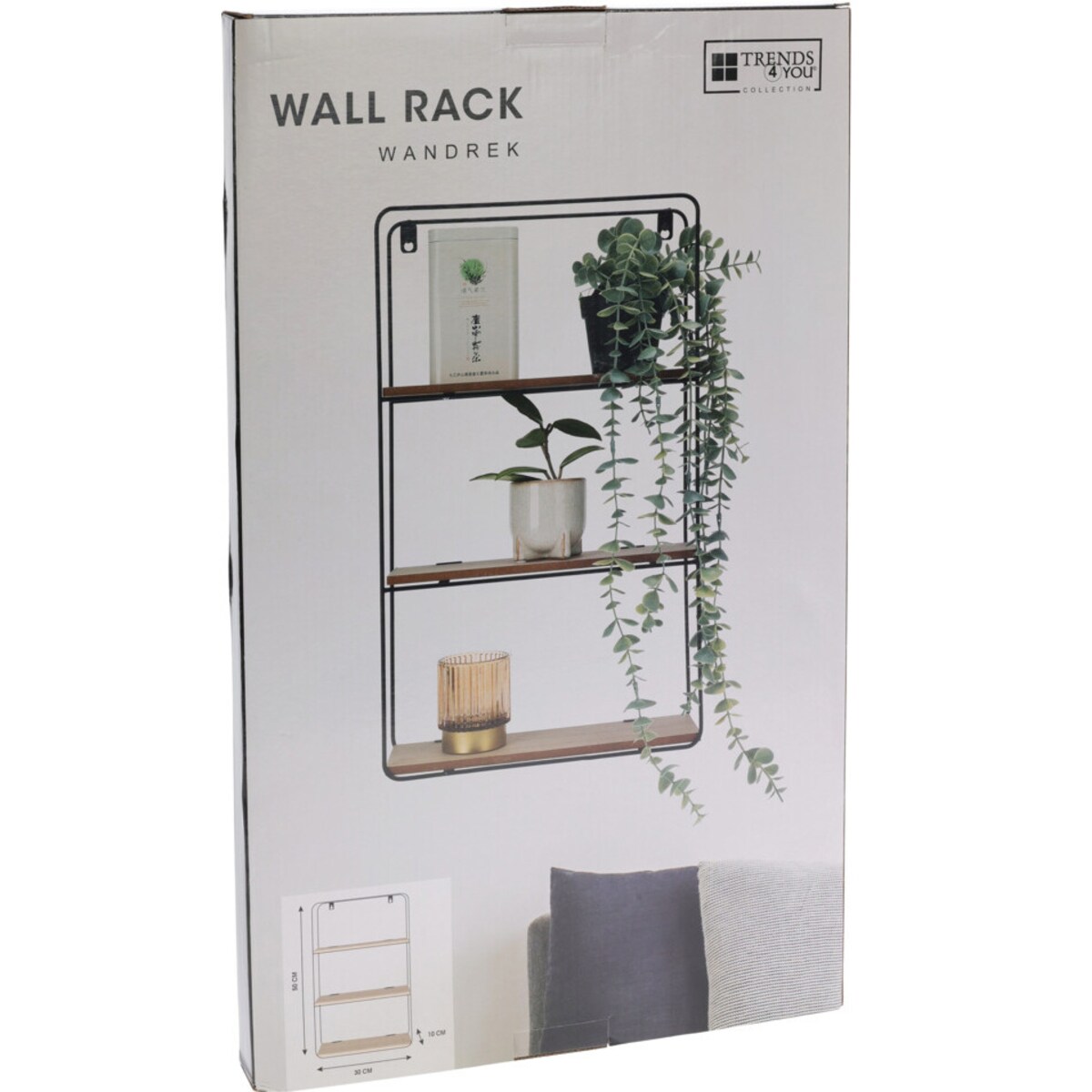 Półka ścienna do pokoju HOME FLOW, 30 x 10 x 50 cm