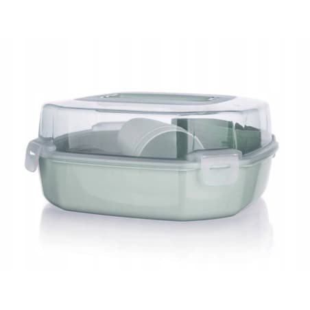 ZESTAW KEMPINGOWY PIKNIKOWY turystyczny dla 4 os. w pudełku talerz miska