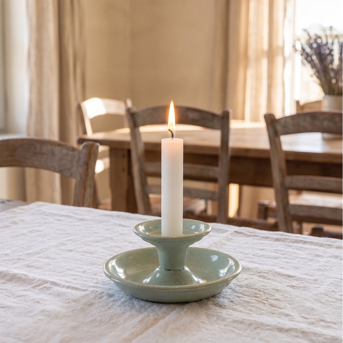 ŚWIECZNIK KANDELABR BOHO RETRO LOFT TURKUSOWY METALOWY NA 1 ŚWIECĘ OZDOBA