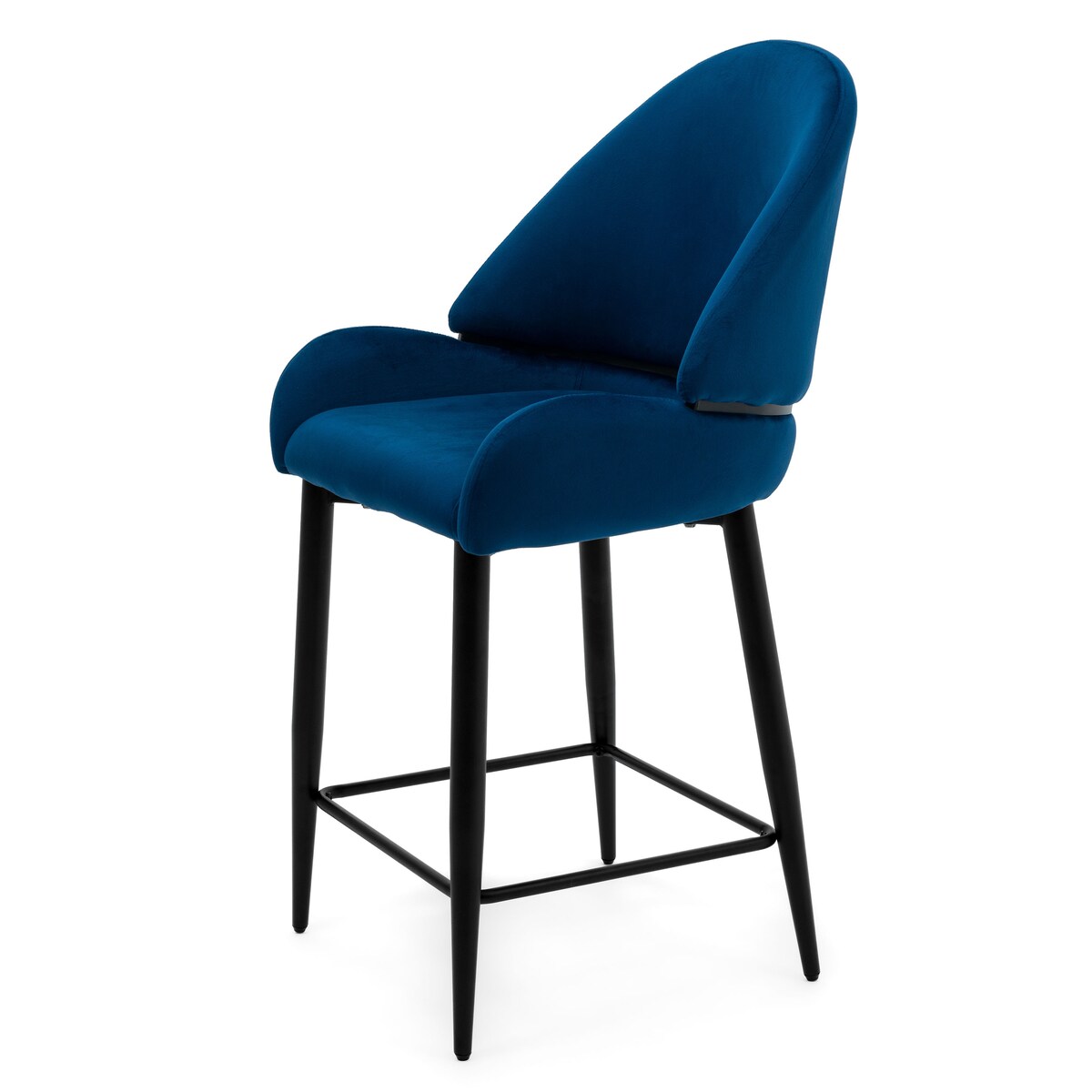 Hoker tapicerowany welurowy do salonu BERGAMO granatowy