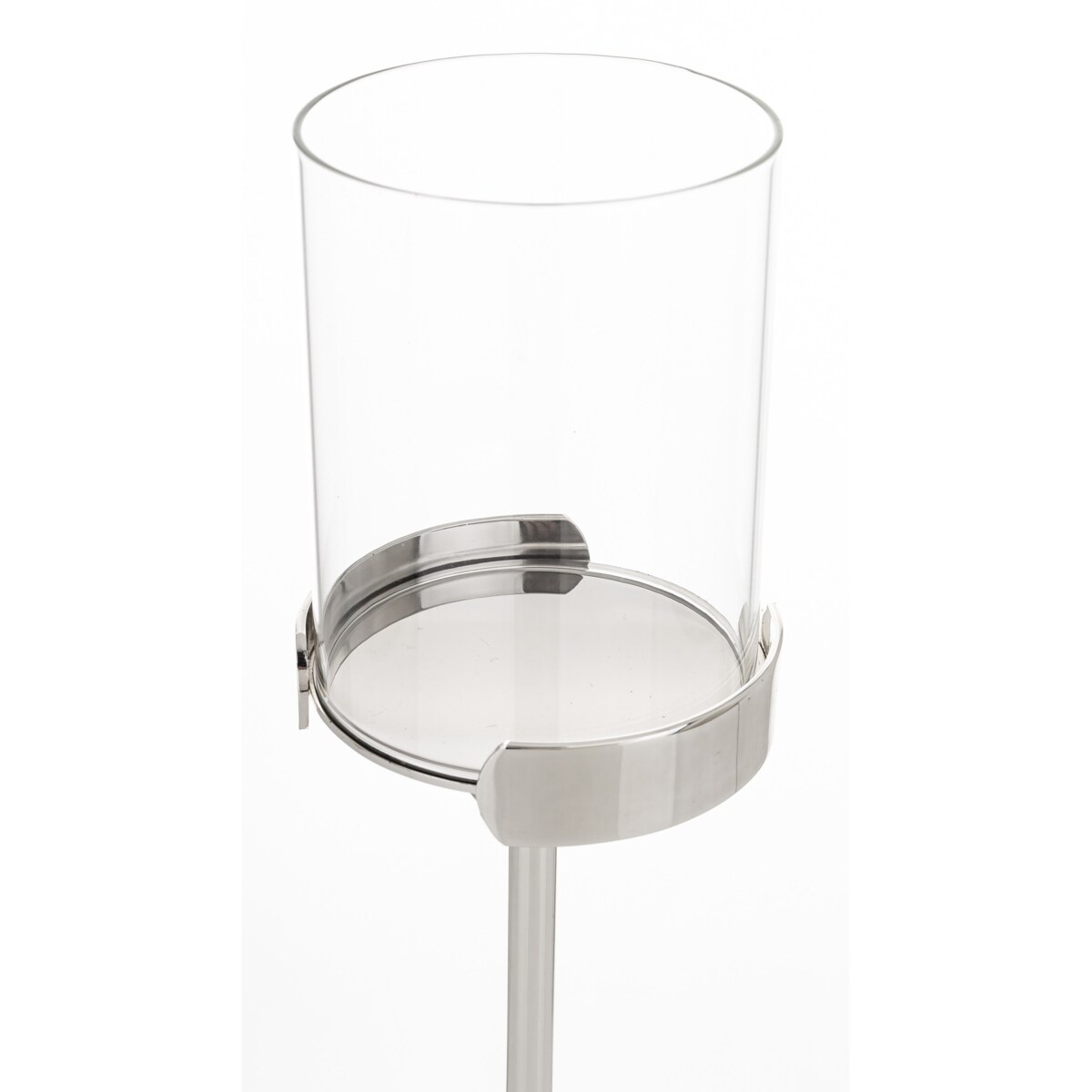 Świecznik srebrny z kloszem 33x8,5x8,5 cm CHANDIA