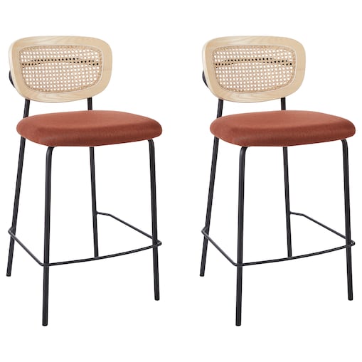 Zestaw 2 krzeseł barowych MAYETTA Rattan Pomarańczowy