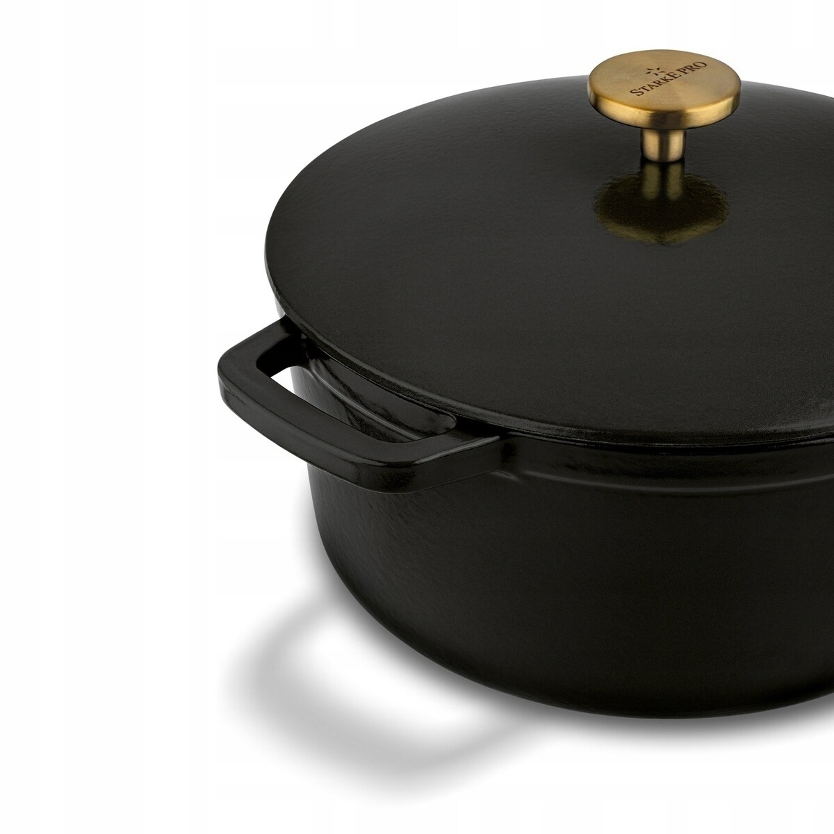 Gęsiarka żeliwna emaliowana brytfanna garnek 5 L okrągła czarna na święta