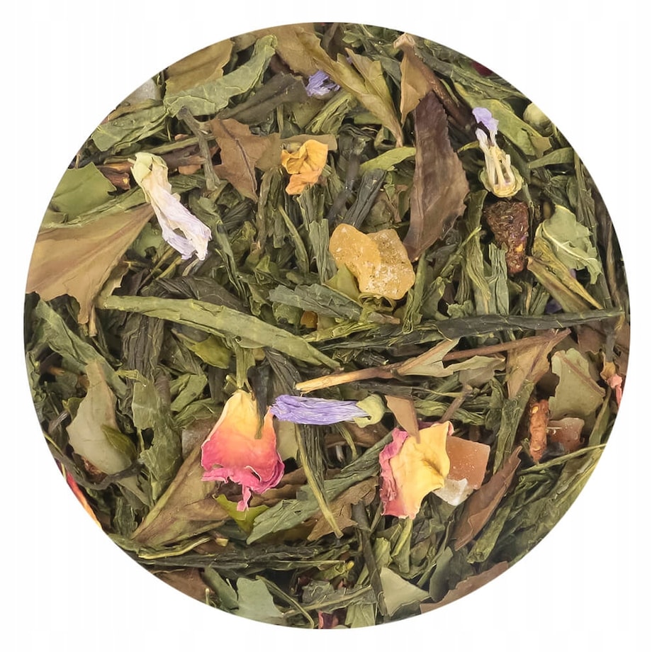 Herbata zielona sypana EGZOTYCZNA o słodko-owocowym smaku PREMIUM Cup&You - herbata liściasta sypana mieszanka napar susz - gotowa na prezent upominek