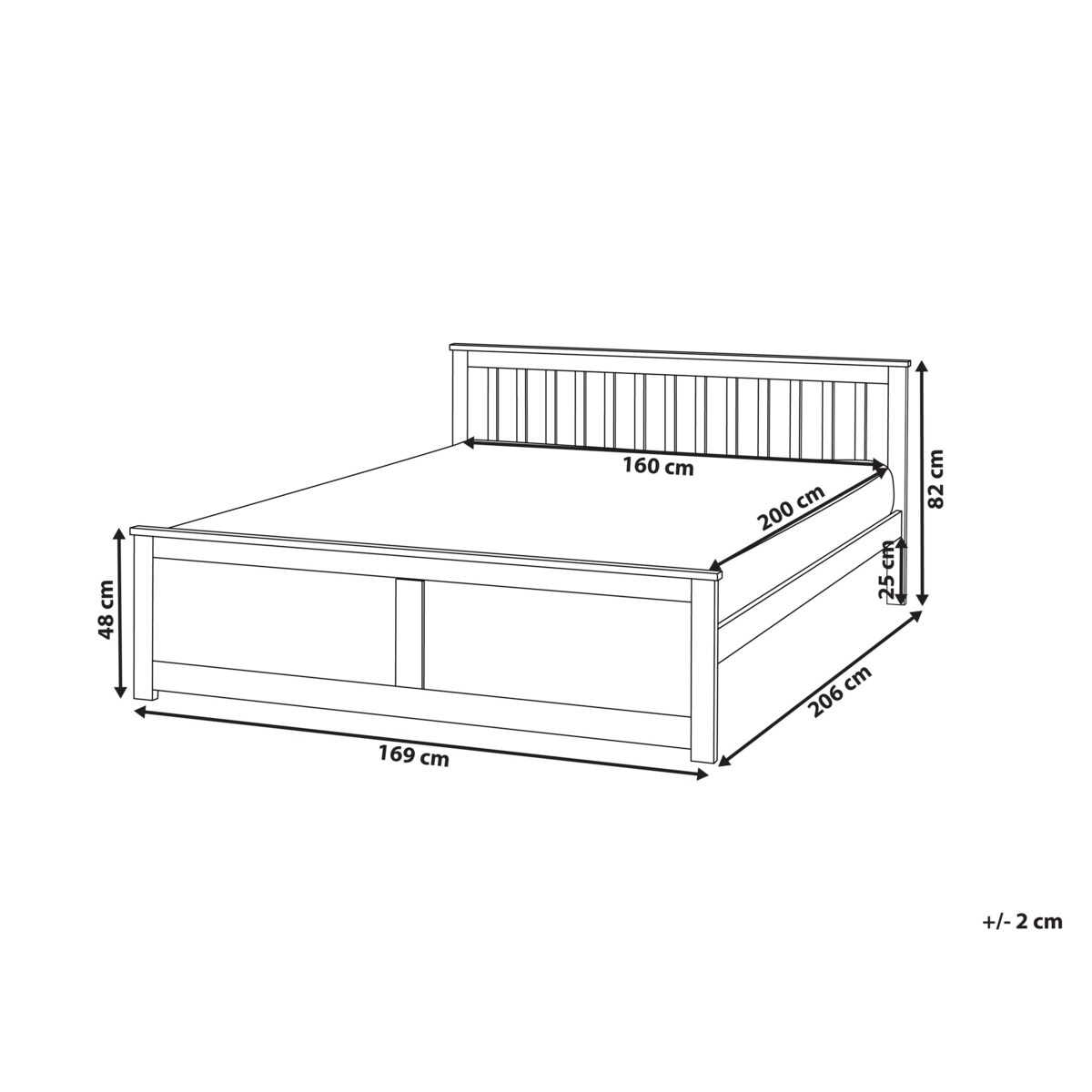 Łóżko OLENDON 160 x 200 cm Drewno Jasne drewno