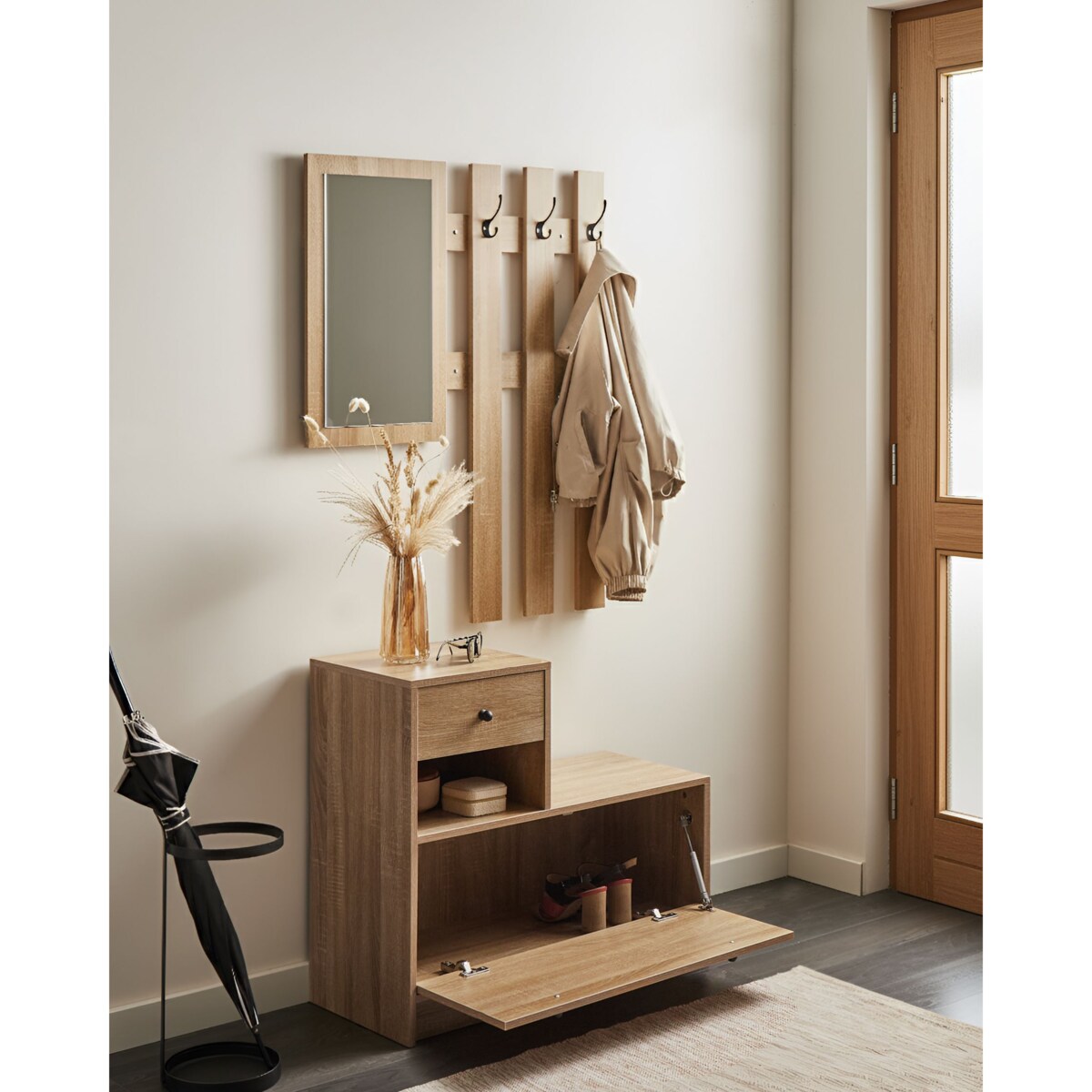 Zestaw do przedpokoju COOMA Jasnobrązowy