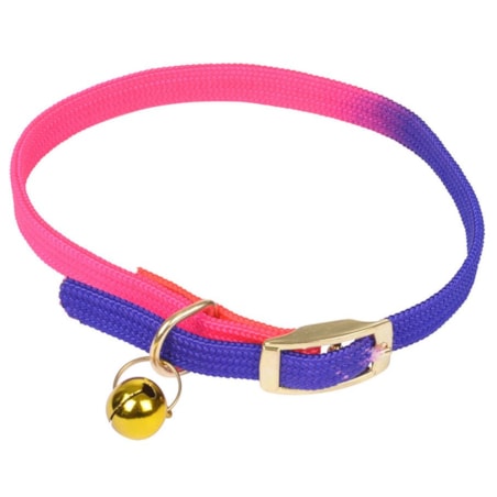 Obroża dla kota z dzwoneczkiem, neonowa, 30 cm