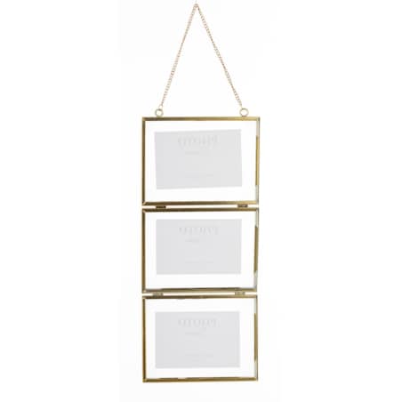 Ramki 3 szt. wiszące i połączone 64x20x15 cm CONNESSIONE złota