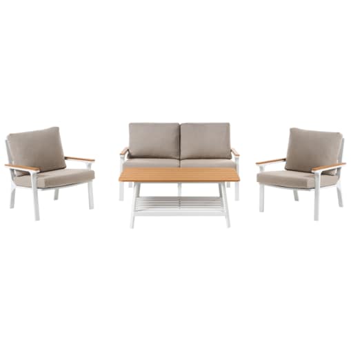 Zestaw ogrodowy ze stolikiem dla 4 osób ORERO Beżowoszary