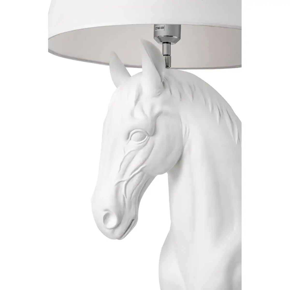 Podłogowa lampa salonowa HORSE S biały koń abażurowy