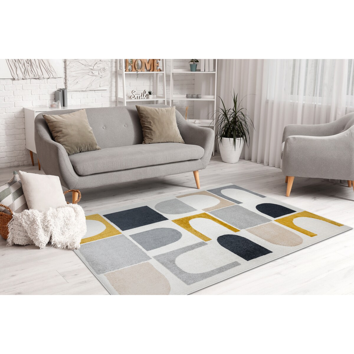 Dywan FUSION 0213 biały / żółty - 140x190 cm