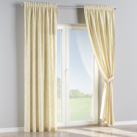 Zasłona na kanale z grzywką 1 szt. 130x260 liście akantu na tle ecru