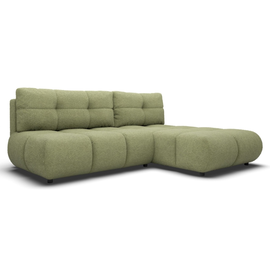 Pikowany Narożnik MILA rozkładany bez boczków prawy zielony