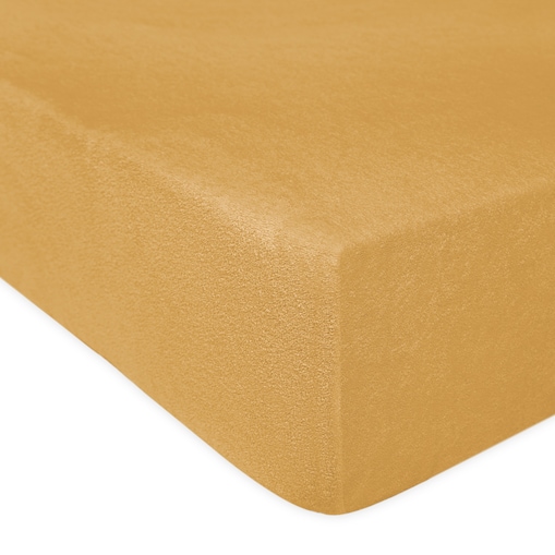 Prześcieradło frotte z gumką 120x200 kolor musztardowy