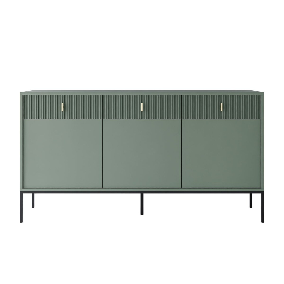 Komoda MIDNIGHT 3D3S z trzema szufladami na stelażu, zielona