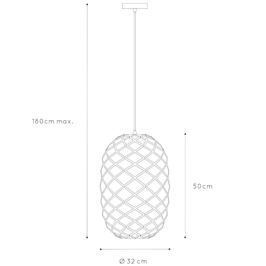 LAMPA wisząca WOLFRAM 21417/32/30 Lucide loftowa OPRAWA metalowy ZWIS druciany czarny