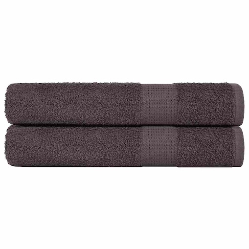 vidaXL Ręczniki, 2 szt., antracyt, 100x200 cm, 360 g/m², bawełna 100%