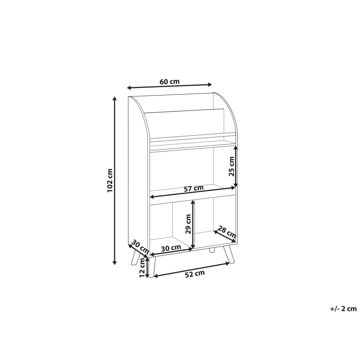 Regał 3 półki MDF Biały LILOET