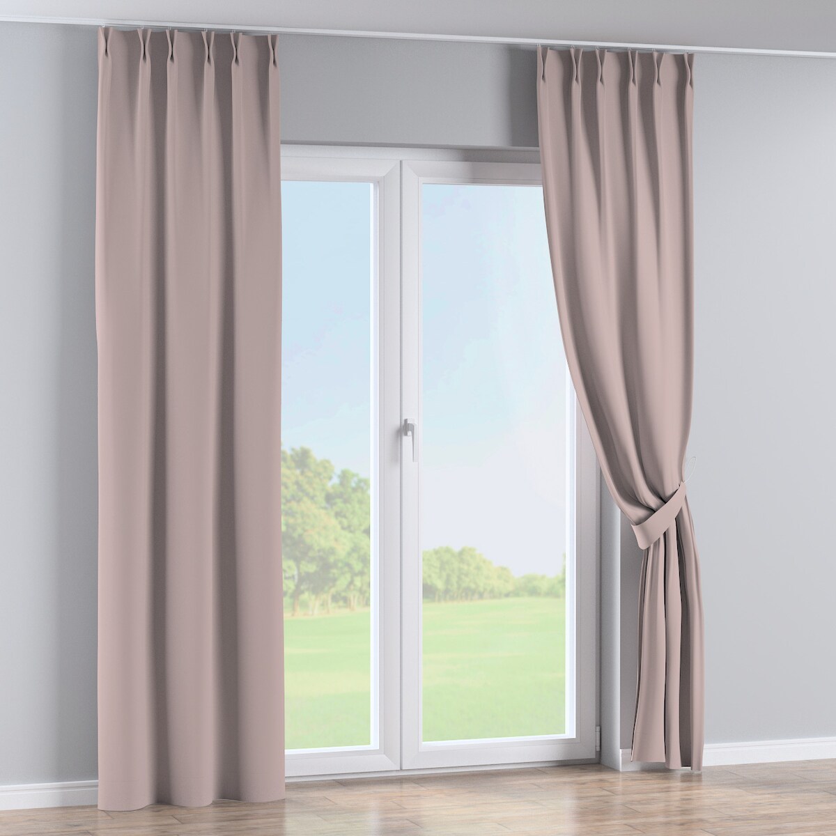 Zasłona na haczykach flex podwójnych 130x245 różany beż