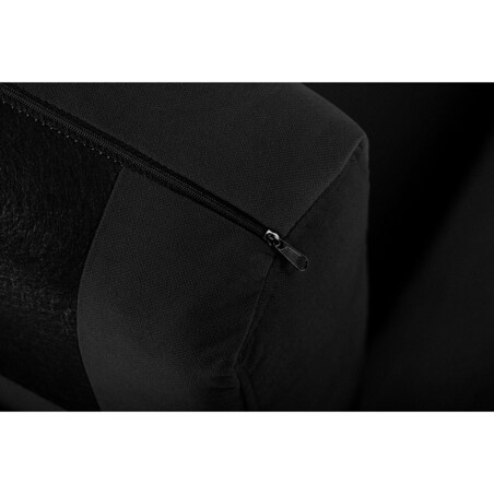 KONSIMO TAGIO Skandynawski narożnik czarny z pufem/ otomaną, lewy