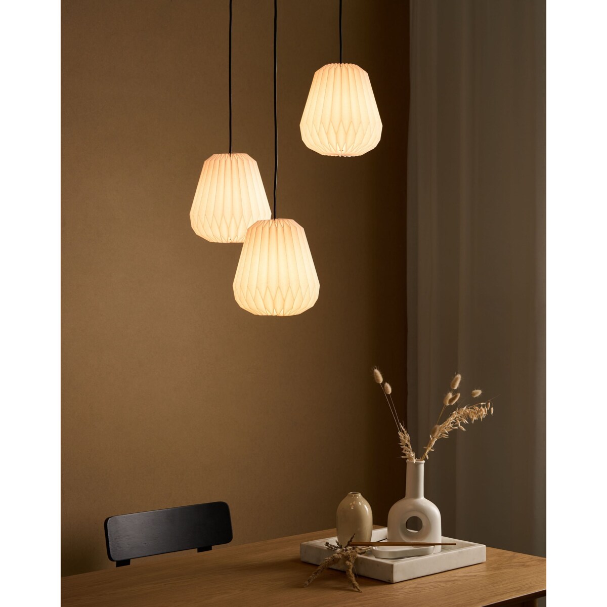 Lampa wisząca 3-punktowa HONDE Papier Biały