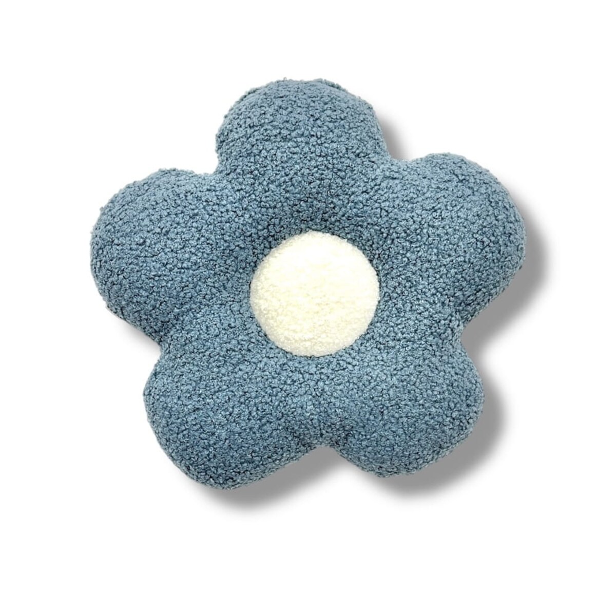 Poduszka boucle mały kwiatek niebieski / biały