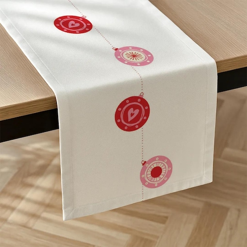 Bieżnik świąteczny - sznurek świątecznych bombek - 40x150