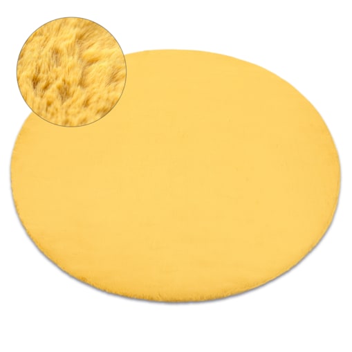 Dywan BUNNY koło złoty IMITACJA FUTRA koło 140 cm