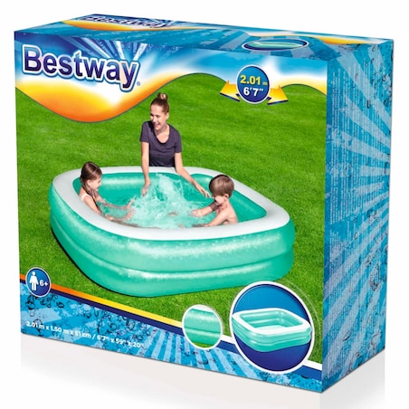 Bestway Basen prostokątny, 201x150x51 cm, niebieski