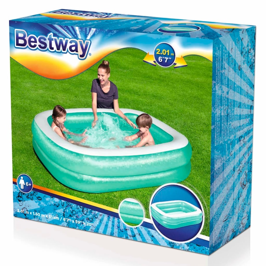 Bestway Basen prostokątny, 201x150x51 cm, niebieski