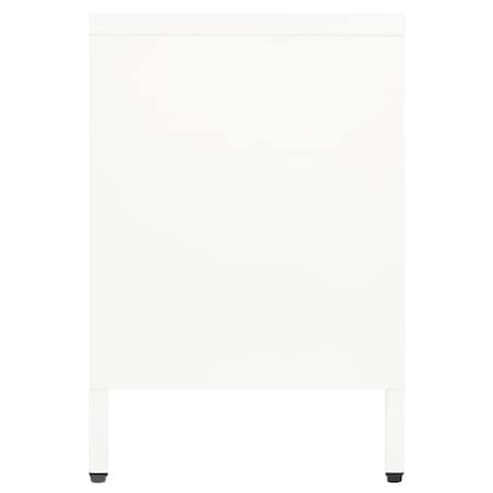 vidaXL Szafka pod telewizor, biała, 105x35x52 cm, stal i szkło