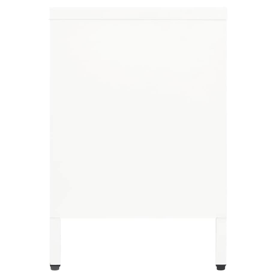 vidaXL Szafka pod telewizor, biała, 105x35x52 cm, stal i szkło