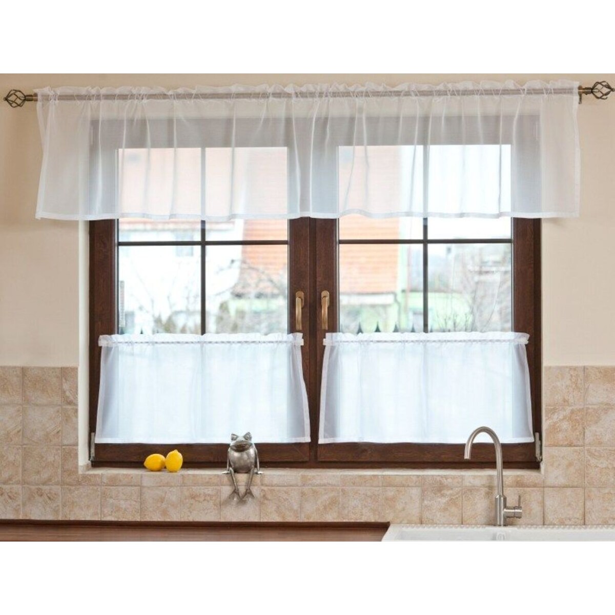 Lambrekin woalowy na metry wys.50 cm + 2,5 cm grzywka 130x0 biały