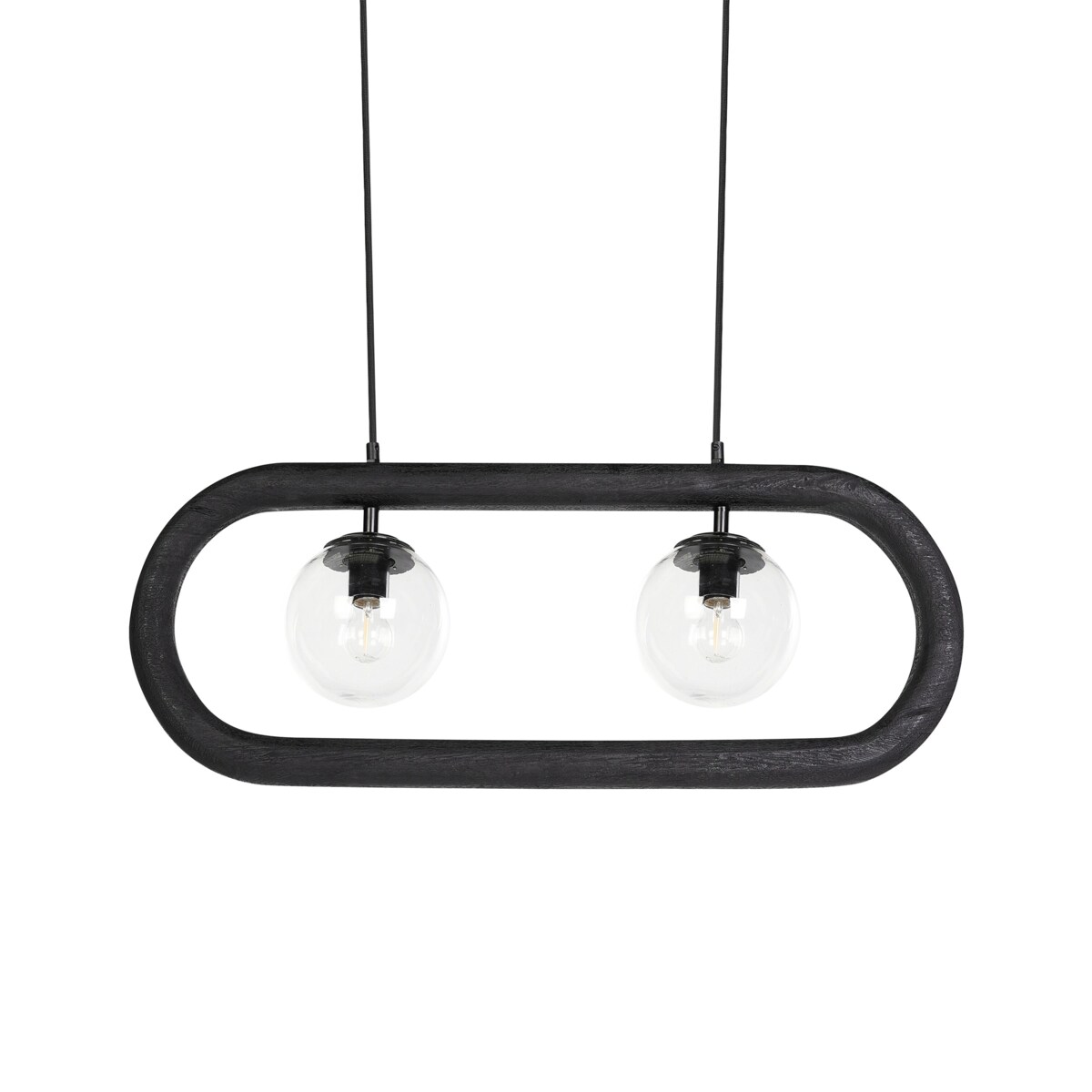 Lampa wisząca drewno mango czarna AYENSU