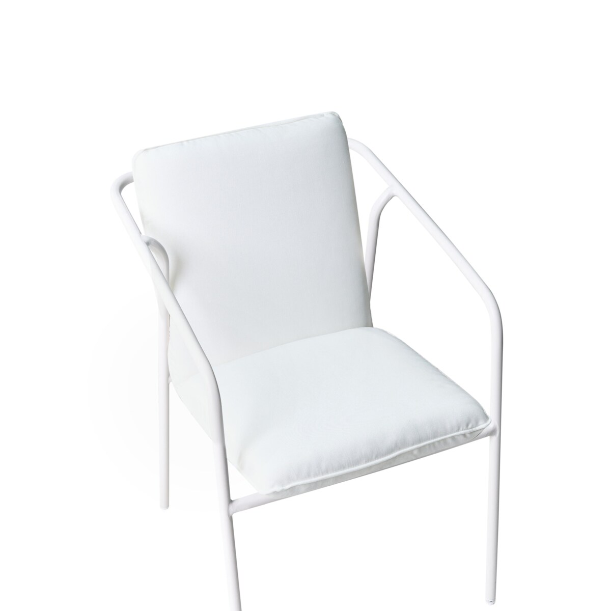 Zestaw 4 krzeseł ogrodowych z poduszkami ASCIANO Metal Biały