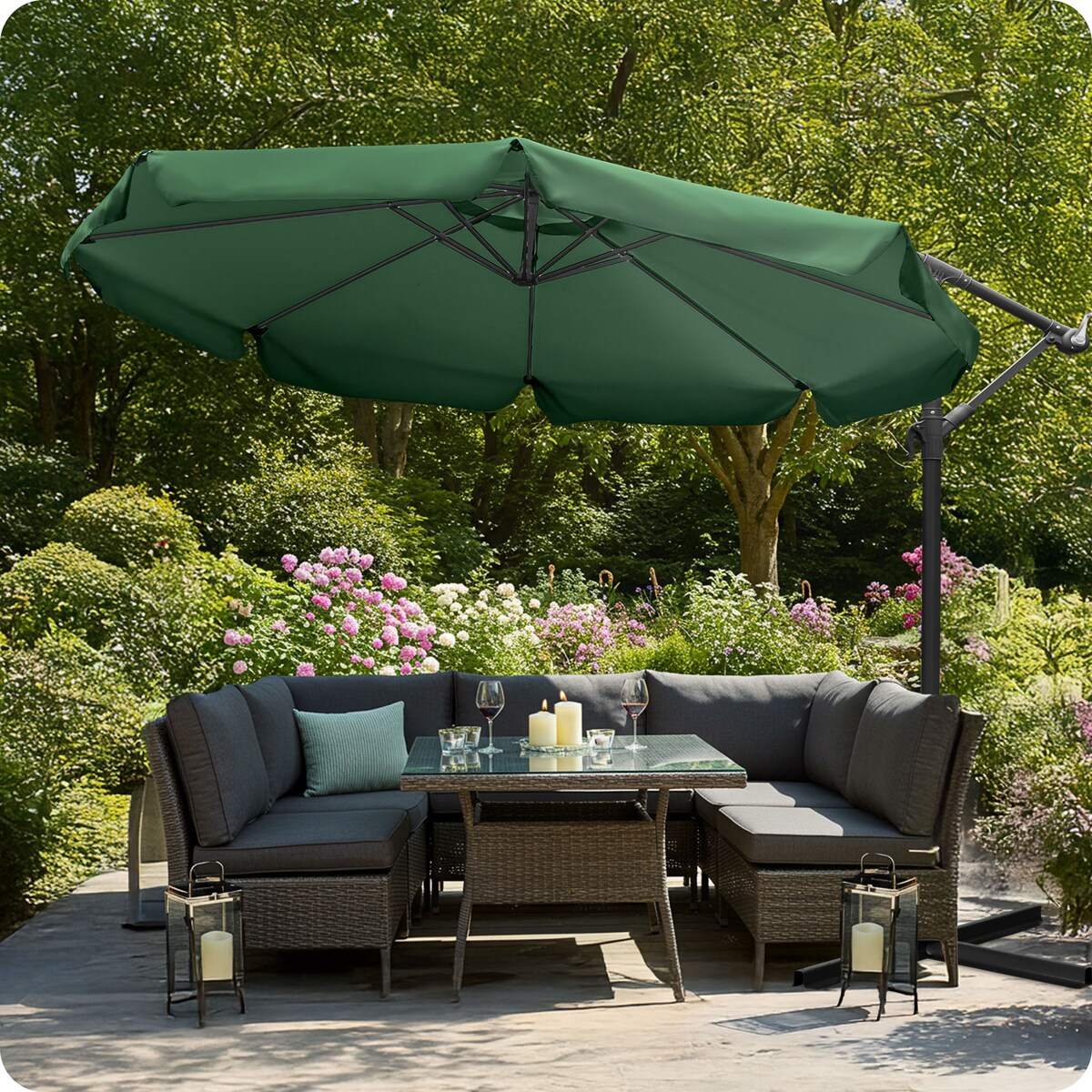 Parasol ogrodowy z wysięgnikiem pokrowiec 6 segmentów ø 350cm Plonos