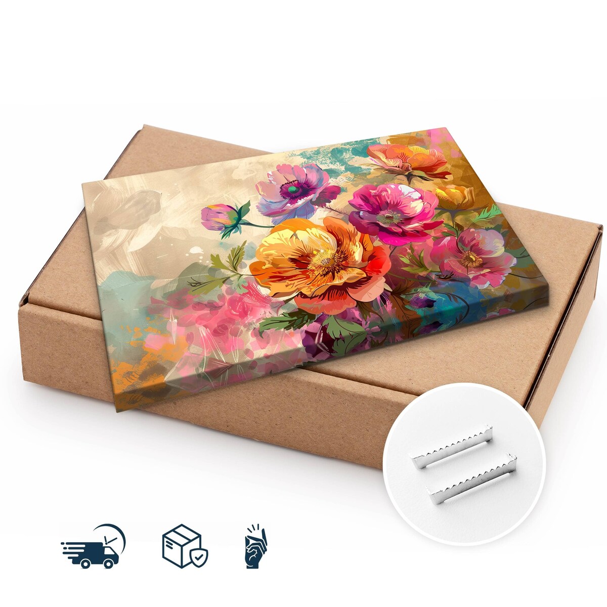 Obraz Na Płótnie Do Jadalni Akwarelowe Polne Kwiaty Natura Rośliny 70x50cm