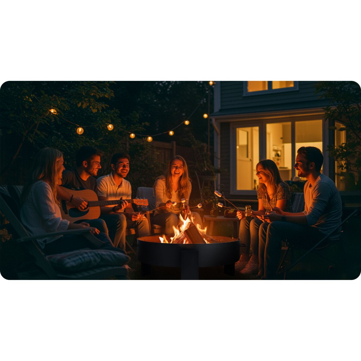 Palenisko ogrodowe z uchwytami na ognisko grill 80cm Berdsen BD-883