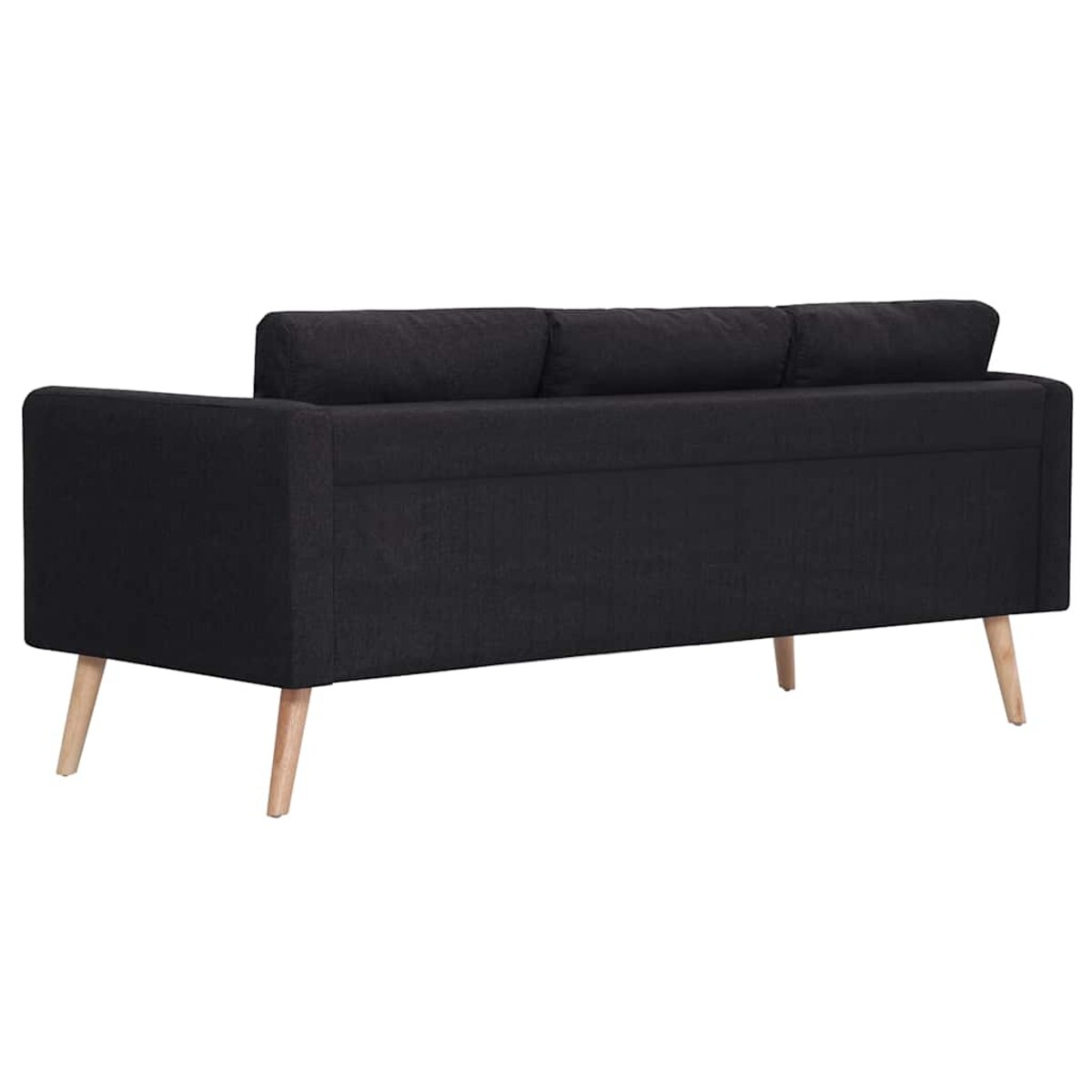 vidaXL 3-osobowa sofa tapicerowana tkaniną, czarna