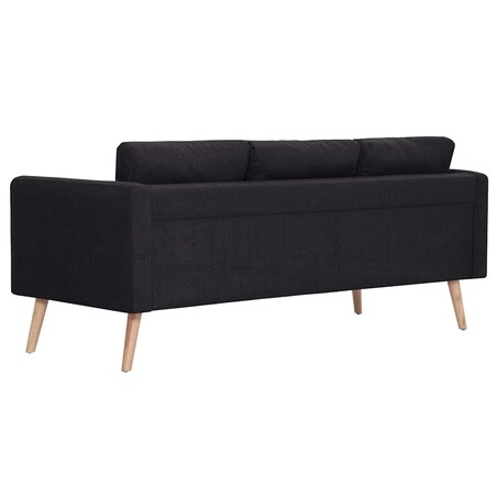 vidaXL 3-osobowa sofa tapicerowana tkaniną, czarna
