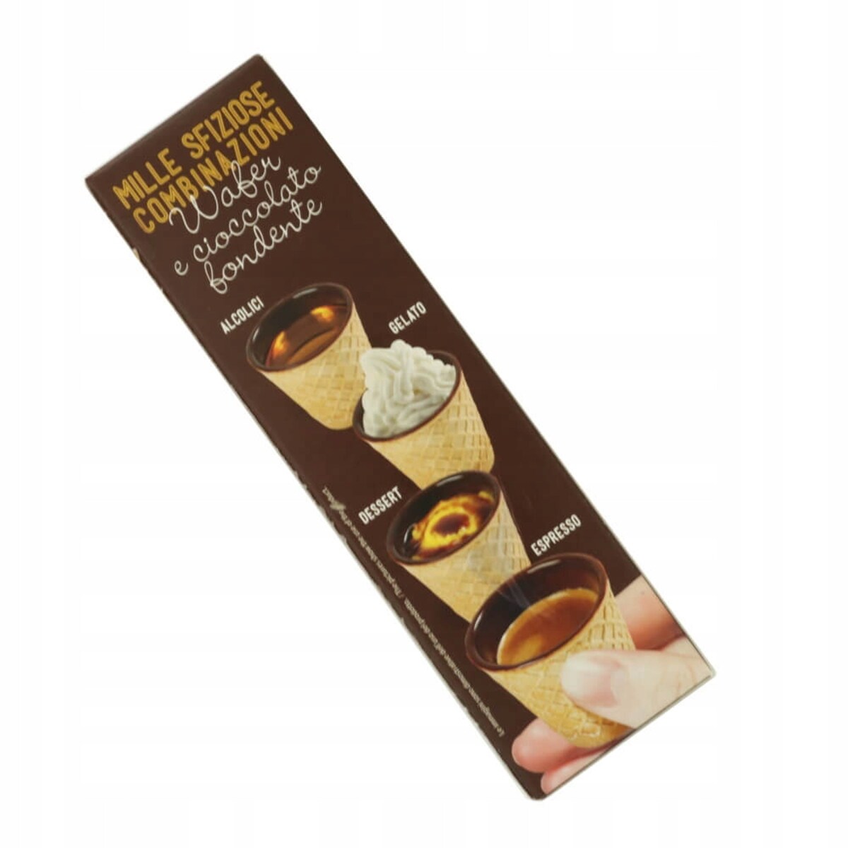 JADALNE WAFLOWE KUBECZKI KUBKI Z CZEKOLADĄ - DO PICIA ESPRESSO KAWY - 5 SZTUK