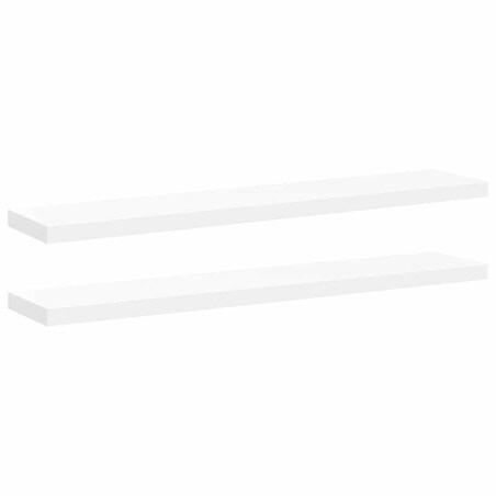 vidaXL Półki ścienne 2 szt., białe, 120x23,5x3,8 cm, MDF