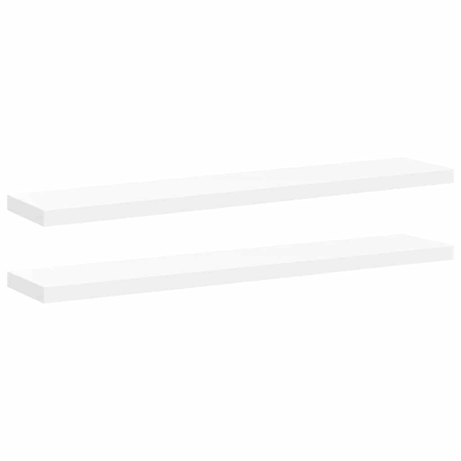 vidaXL Półki ścienne 2 szt., białe, 120x23,5x3,8 cm, MDF