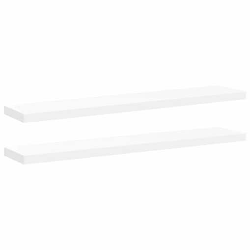 vidaXL Półki ścienne 2 szt., białe, 120x23,5x3,8 cm, MDF