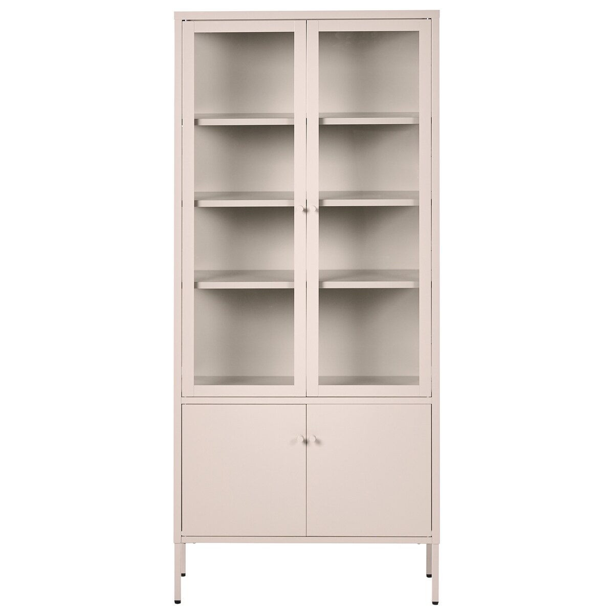 Witryna ze szklaną gablotą OXTED Metal 80 cm Beżowy