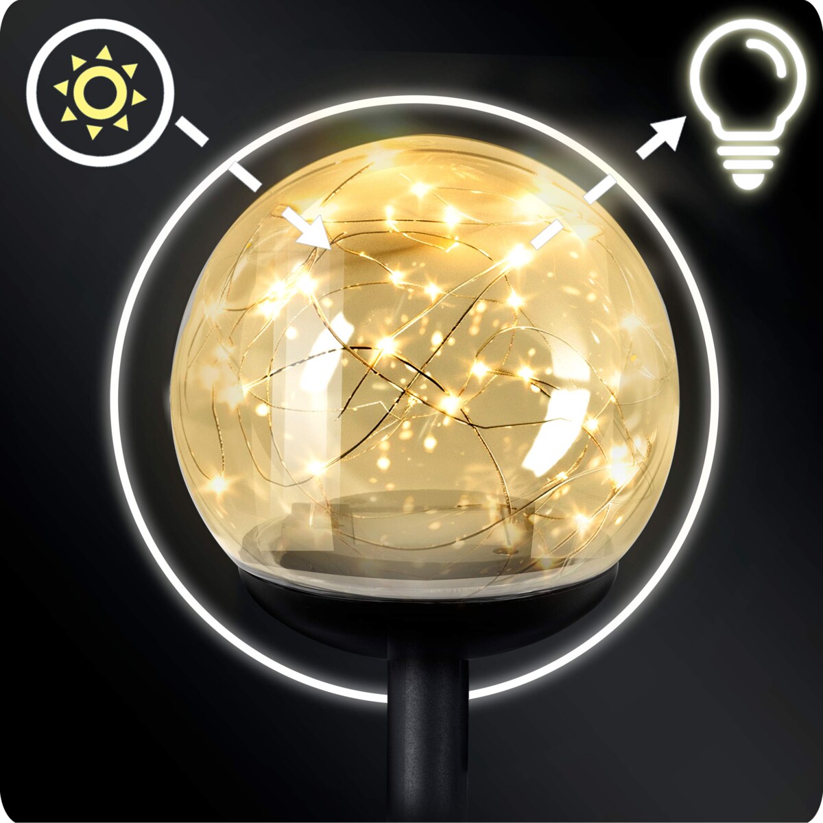 Lampa solarna ogrodowa kula led Ilumen 4szt.