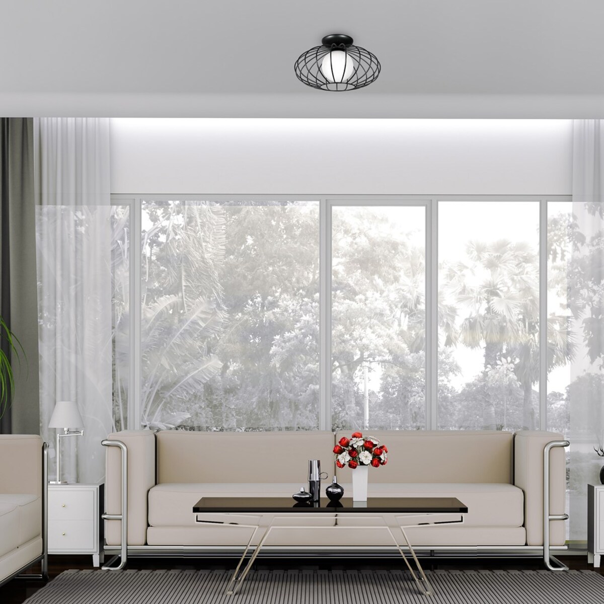 Lampa sufitowa KRONOS MLP4425 druciana do salonu czarna