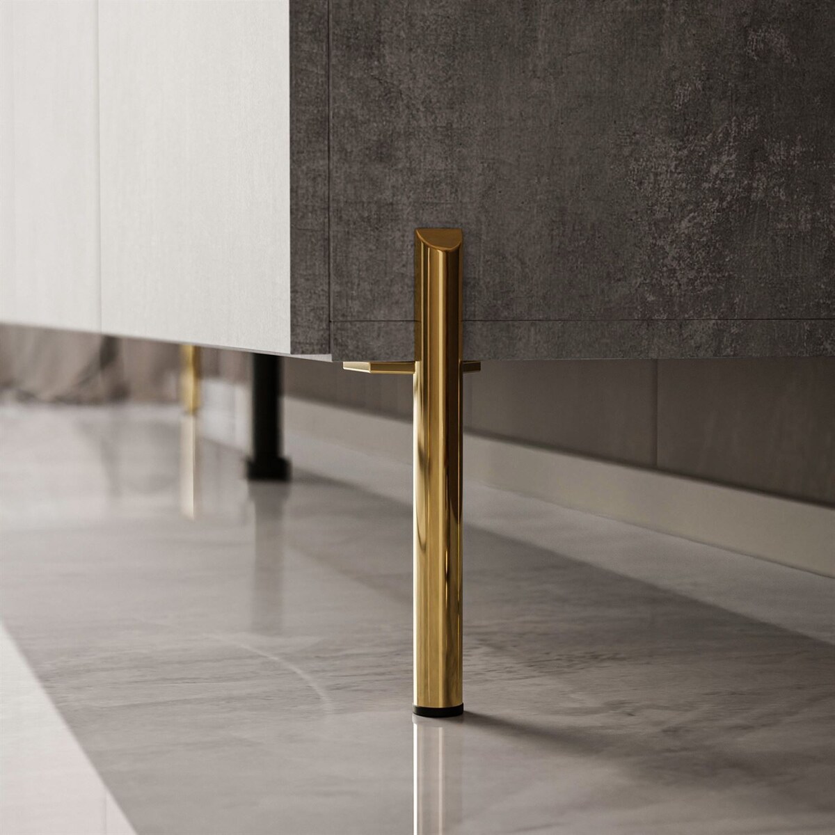 Szafka RTV COLGANTE 200 beton nogi złote proste