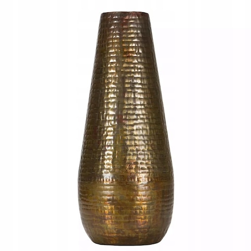 WAZON PODŁOGOWY WYSOKI DUŻY 56cm ZŁOTY NA GAŁĘZIE TRAWĘ DO SALONU DOMU