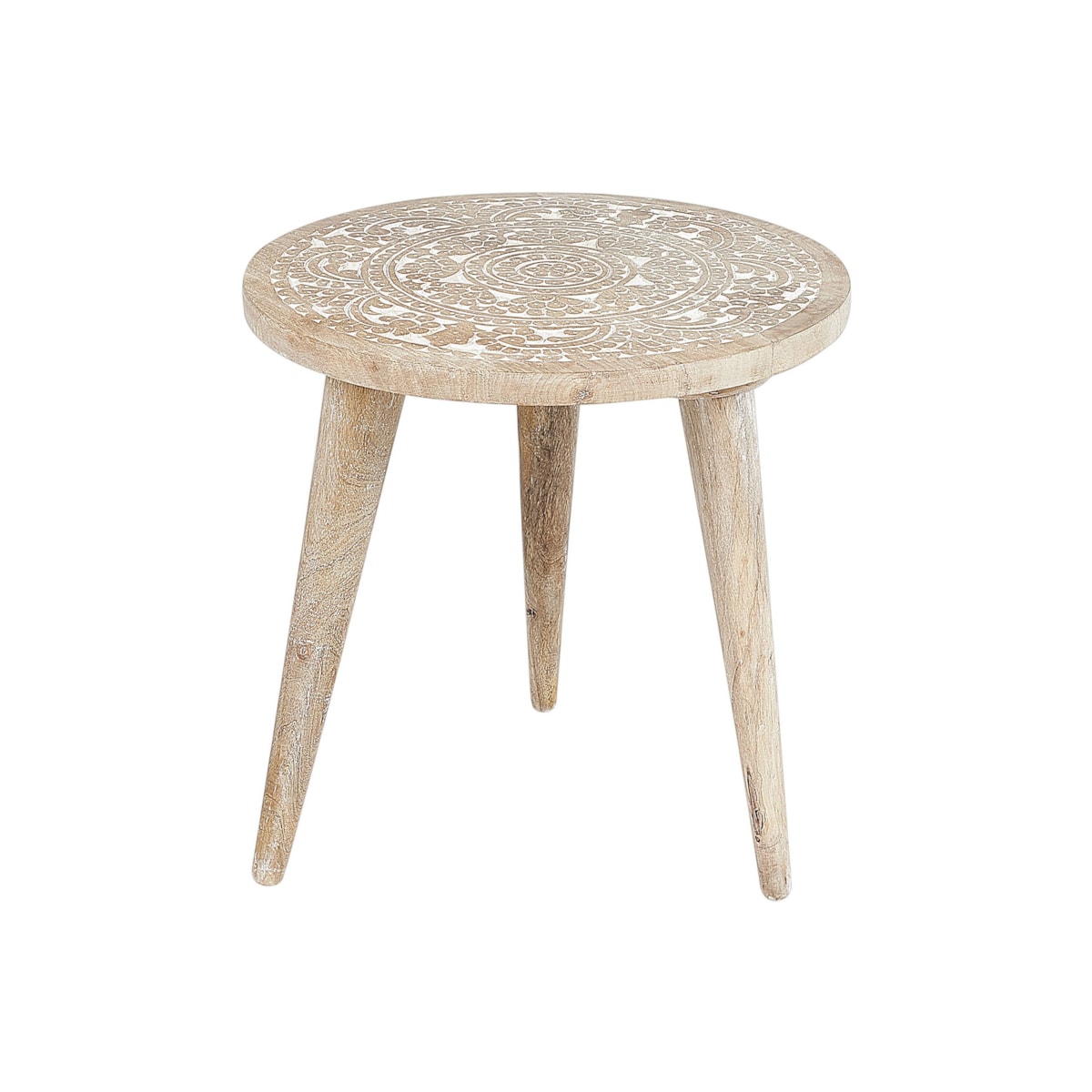 Zestaw 2 stolików pomocniczych drewno mango jasne UDAY